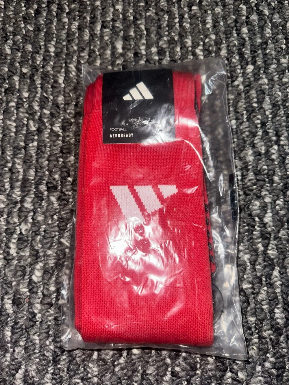 adidas Red Athletic Football Socks with White Logo